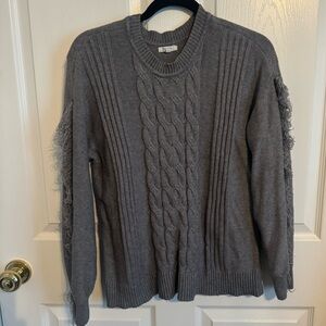 Gray cable knit sweater